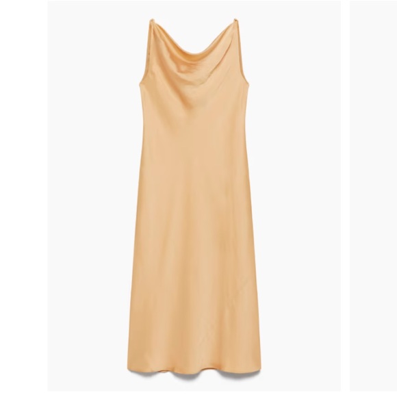 NWT Aritzia Wilfred Silk Dress “New Goddess” 2XS in Soft Apricot Colour - Picture 1 of 5